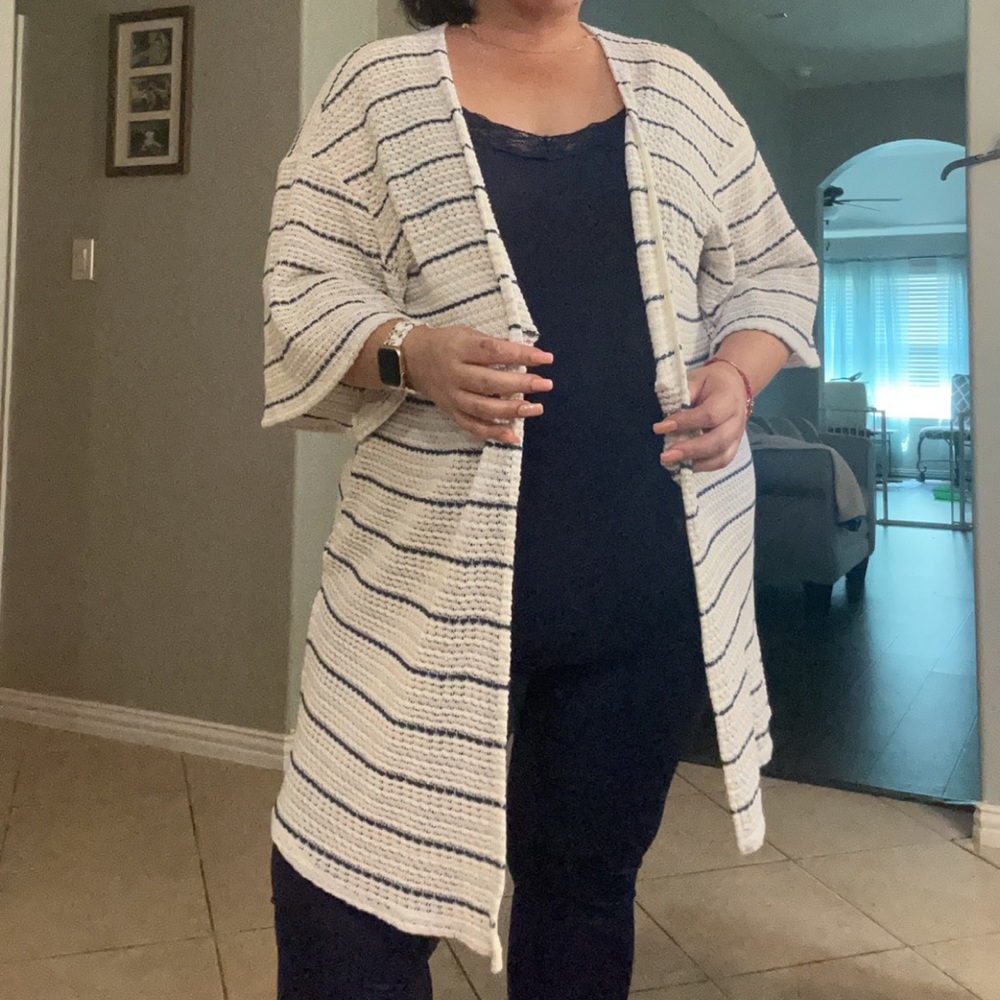 Lane Bryant striped short sleeve cardigan size 26/28